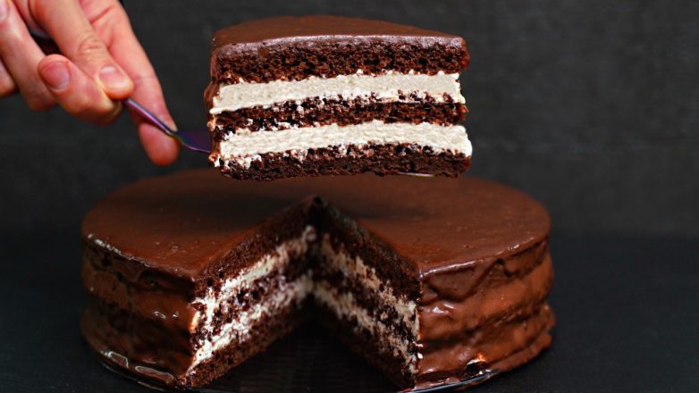 Шоколадный торт «Стаканчиковый» с творожно-сметанным кремом