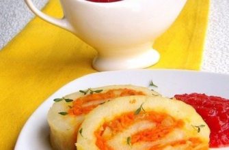 Картофельный рулет с морковью