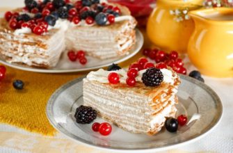 БЛИННЫЙ ТОРТ СО СМЕТАННЫМ КРЕМОМ- РЕЦЕПТЫ ВКУСНОГО ДЕСЕРТА