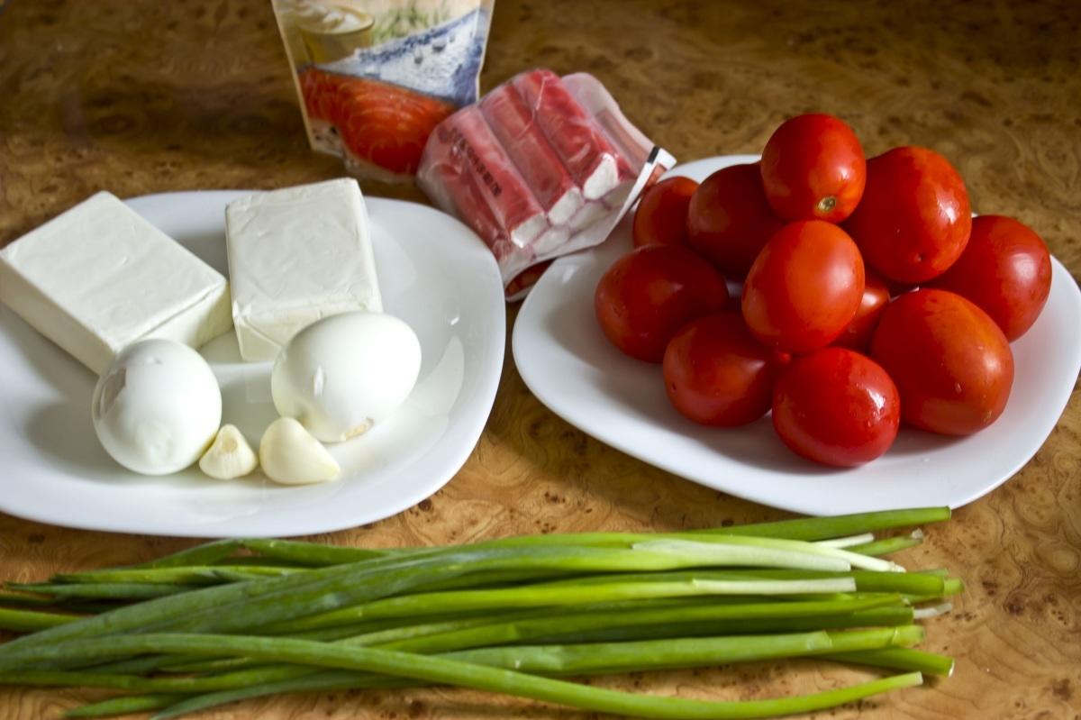 Салат Тюльпаны из помидоров: пошаговый рецепт с фото