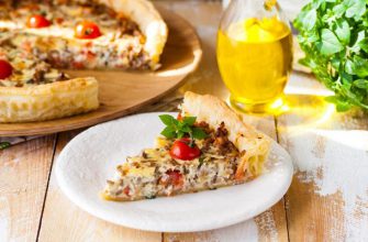 Итальянский пирог с фаршем и помидорами