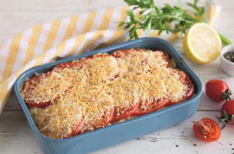 Запеканка из вареной курицы с помидорами в духовке