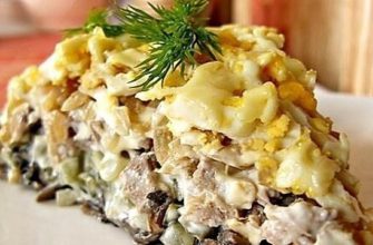 Изысканный салат «Орландо» с нежной текстурой и необычным пикантным вкусом по рецепту минского ресторана.