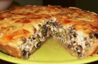 Пирог с куриным филе и шампиньонами в духовке. Золотой рецепт