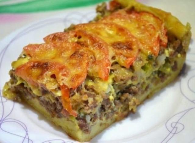 ОТКРЫТЫЙ МЯСНОЙ ПИРОГ ИЗ КАРТОФЕЛЬНОГО ТЕСТА — ПРЕКРАСНЫЙ ВАРИАНТ ВКУСНОЙ ВЫПЕЧКИ.
