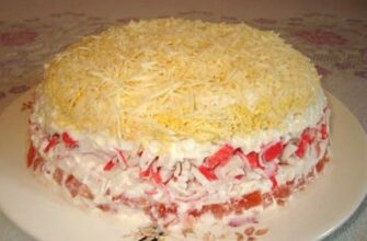 Салат нежность с крабовыми палочками