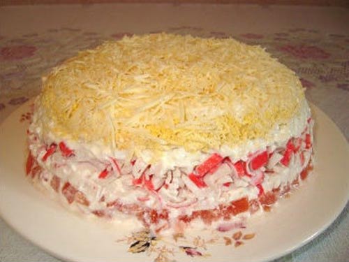 Салат нежность с крабовыми палочками